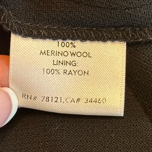 Eileen Fisher | 100% Merino Wool Black Dress Pants - Picture 5 of 5